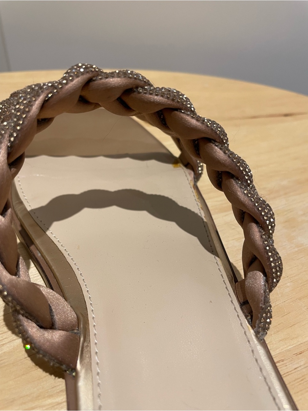 Sam Edelman Metallic Braided Double-Strap Slide Sandals in Rose Gold - Picture 4 of 6